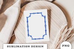 Watercolor Blue Bamboo Frame PNG Product Image 3