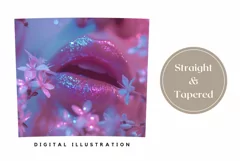 Pink Lips Tumbler Wrap Design, Glitter Tumbler Sublimation Product Image 3