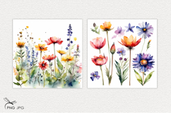 Watercolor floral digital paper Product Image 3