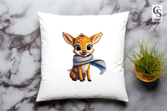 Cute Winter Deer Clipart Sublimation PNG Product Image 3