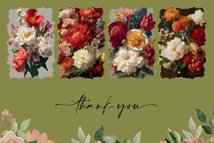 Vintage Flowers Towel Designs, Floral Kitchen Towel PNG Product Image 3