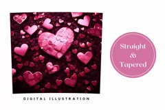 3D Love Heart Tumbler, Valentine's Day Sublimation Designs Product Image 3