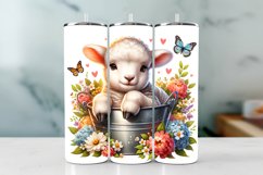 Lamb Spring Tumbler Wrap Sublimation PNG Design Product Image 1