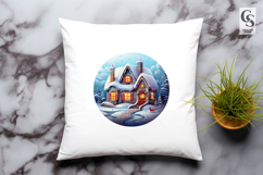 Winter Cottage Clipart Sublimation PNG Product Image 3
