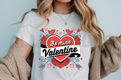 Be Mine Valentine Heart Roses And Arrows Design Illustration Product Image 3