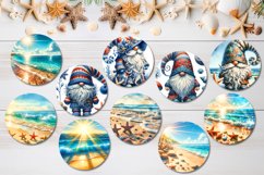 Gnome Beach Life | Car coaster &amp; key chain design bundle Product Image 3