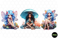 Glitter Mushroom Fairy Sublimation Clipart Product Image 1