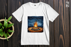 Starry Night Campfire Clipart Sublimation PNG Product Image 2
