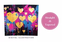Colorful Tumbler Wrap Design, Valentine's Day Sublimation Product Image 3