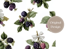 Blackberry Tumbler Wrap Design, Floral Tumbler Template Product Image 3