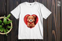 Cute Teddy Bear With Heart Clipart Sublimation PNG Product Image 3