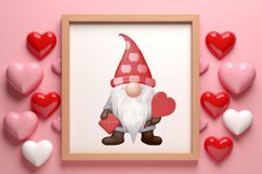 Gnome Watercolor Valentines Clipart, Valentines Clipart Product Image 3