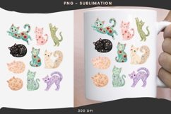 Cats with flowers png design for T-shirts Product Image 3