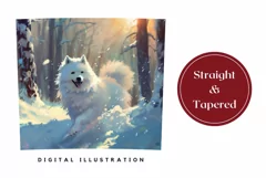 Christmas Dog Tumbler Wrap, Winter Forest Sublimation Design Product Image 3