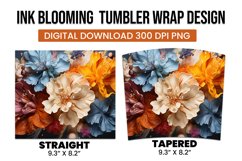 watercolor Blooming flower tumbler warp sublimation Product Image 3