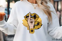 Hand Sign with Sunflower Design PNG, Sunflower Sublimation P Product Image 3
