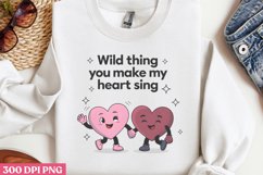 Wild thing you make my heart sing PNG,Retro Valentine PNG Product Image 3
