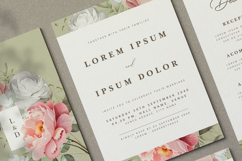 beautiful wedding card invitation set with peonies flower Product Image 3