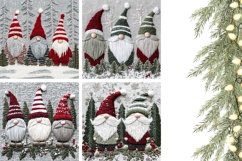 Embroidery Christmas Gnome Pillow Case, Winter Pillow PNG Product Image 3