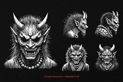 10 Bundle Dark Art Yokai Japanese Oni Demon Oriental Hannya Product Image 5