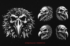 10 Bundle Dark Art Raven Skull Bird Death Crow Horror Animal Product Image 5