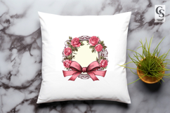 Vintage Floral Round Frame Clipart Sublimation PNG Product Image 3