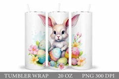 Bunny Easter Tumbler Design. Spring Bunny Tumbler Wrap Product Image 1