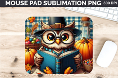 Watercolor Owls Mouse Pad Sublimation - Thanksgiving PNG Product Image 1