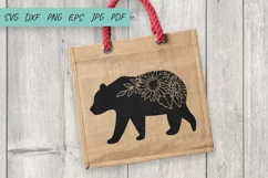 Bear SVG, Sunflowers SVG, Flowers SVG, Mama Bear SVG Product Image 3