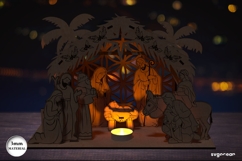 Nativity Scene Candle Holder Laser Cut | Candle Stand | SVG Product Image 3
