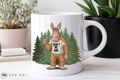 Cartoon Donkey Character T Shirt Forest Backdrop PNG Product Image 2