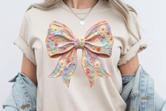 Spring/Summer Brushstroke Bow PNG, Floral Coquette Design Product Image 3