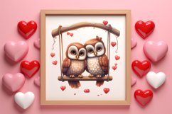 Valentines Day Animals on Swings Clipart Bundle Product Image 5