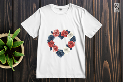Patriotic Rose Heart Watercolor Clipart PNG Product Image 3
