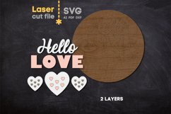 Hello love SVG laser cut files for Glowforge Product Image 3