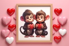 Couple Animal Valentines Day Clipart, Watercolor Couple Product Image 3