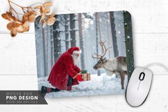 Santa's Gift in the Winter Forest Mouse Pad PNG Design Product Image 1