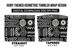 Ivory Themed Geometric Tumbler Warp Design Product Image 3