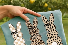 Trendy Easter Bunny PNG Design, Leopard Bunny with Bow Product Image 2