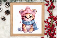 Cute Pink Christmas Animals Clipart Sublimation Product Image 3
