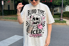 Skeleton Iced Coffee Lover PNG, Trendy Coquette Caffeine Product Image 3