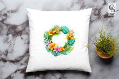 Tropical Flowers Wreaths Border Clipart Sublimation PNG Product Image 3