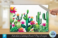 Cute Cactus Cutting Board Sublimation Design Product Image 1