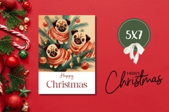 Cartoon Christmas Dogs Greeting Card Printable, Dogs Card Product Image 3