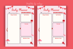 Valentine Daily Planner Template Cute Pink Heart Planner Product Image 3