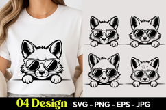 Cool Fox Peeking SVG PNG Product Image 1
