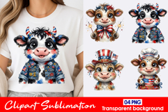 Denim Cow Clipart PNG Product Image 1