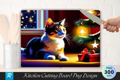 Calico Cat and Star Ornament Cutting Board PNG Design Product Image 1