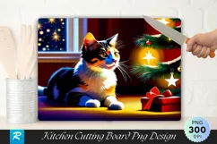 Calico Cat and Star Ornament Cutting Board PNG Design Product Image 1