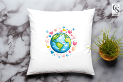 Heart Earth Planet Love World Clipart Sublimation PNG Product Image 3